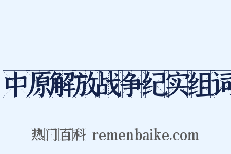 中原解放战争纪实组词是什么意思的图片